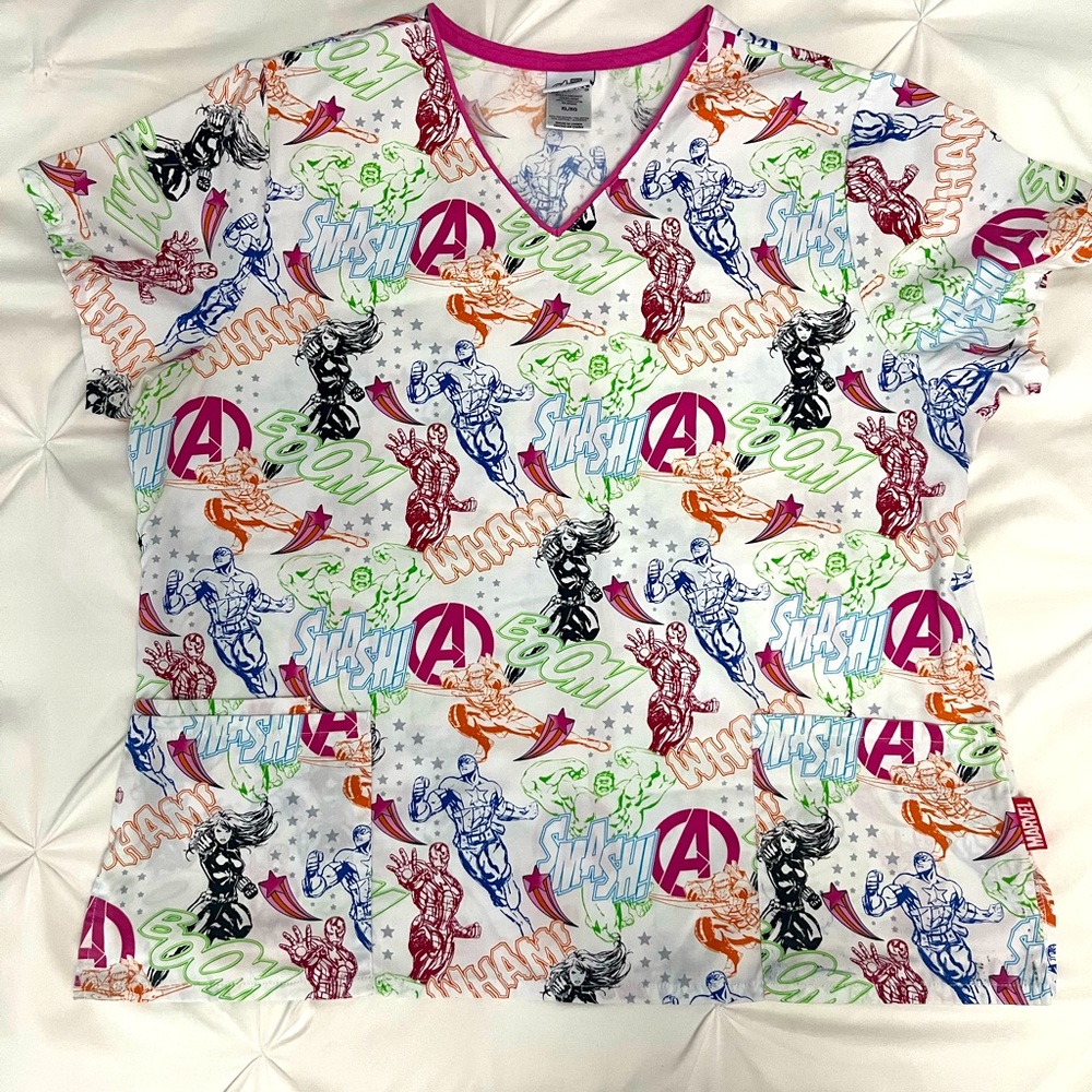 Marvel adventures scrub top size XL